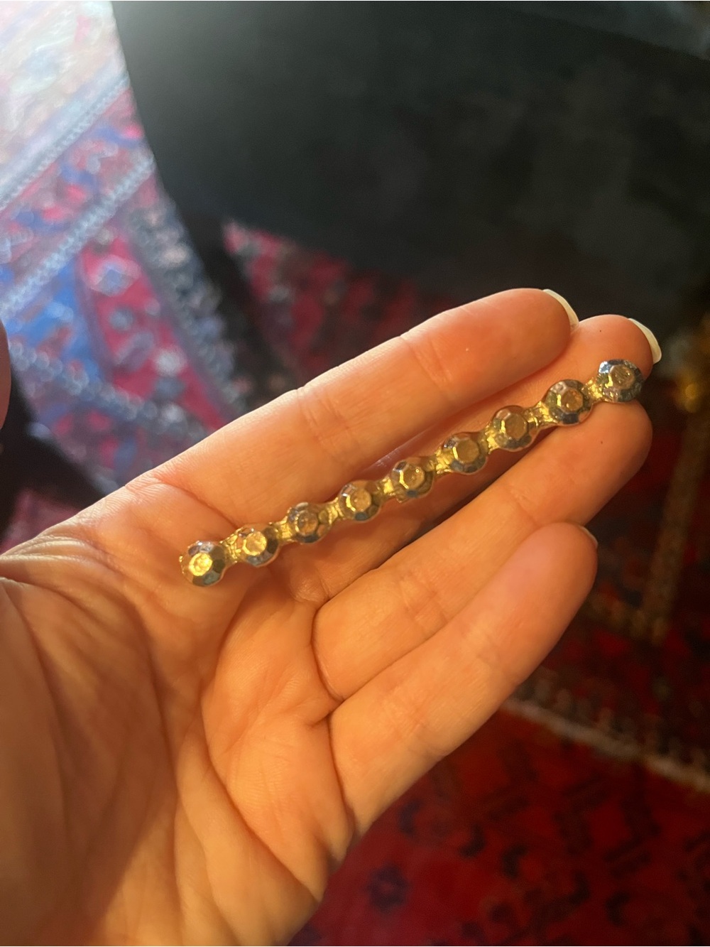 Vintage Silver Tone Brutalist Style Bar Brooch